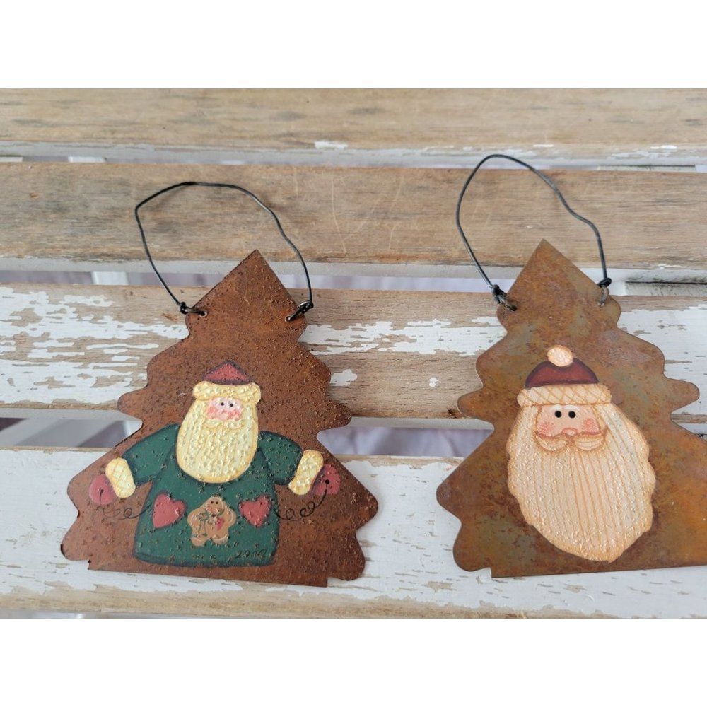 Crazy mountain metal Santa tree set ornament Xmas holiday tree